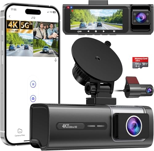 3 Channel 5G WiFi Dash Cam 4K1080P1080P Dash…