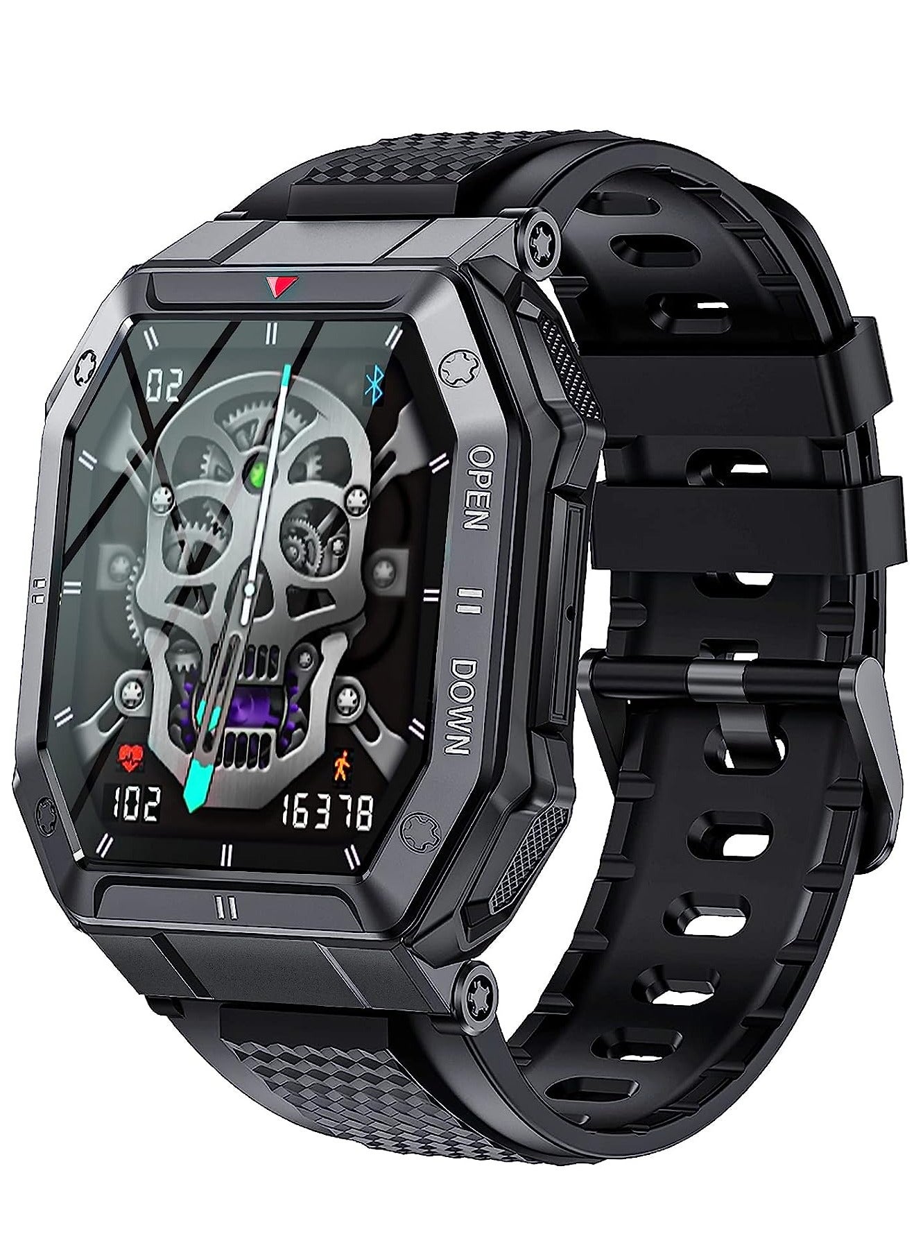 Compare Mens Smart Watch,1.85 HD Outdoor Fitness Tracker Sports Watch With Heart Rate Sleep Monitor For iPhone Android at KSA Price