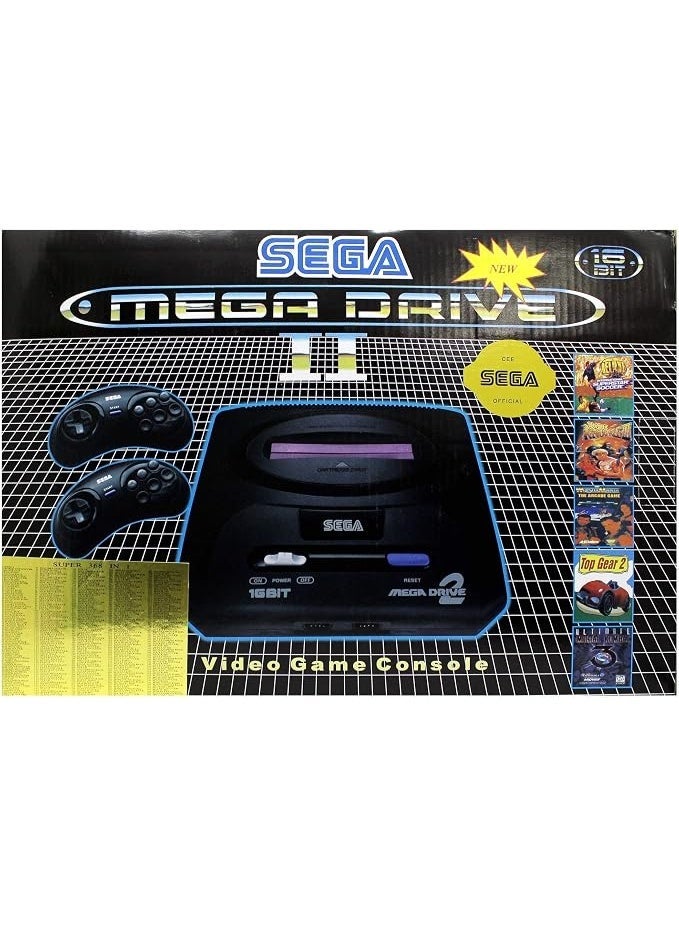Compare SEGA Mega Drive II 16Bit Console with 368 BuiltIn Classic Games, Retro Video Game System, Plug & Play Home Gaming Console, Dual Wired Controllers, AV Output, Family Entertainment at KSA Price