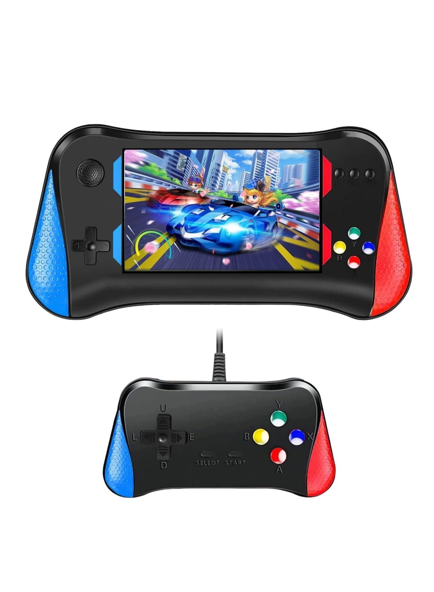 Compare Handheld Game Console for Kids Adults, 3.5 LCD Screen Retro Handheld Video Game Console, Preloaded 500 Classic Retro Video Games with Rechargeable Battery, Support 2 Players and TV Connection at KSA Price