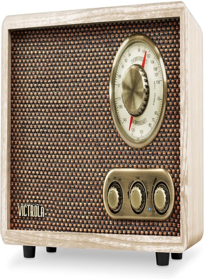 Compare Victrola Retro Wood Bluetooth Radio with Builtin Speakers, Elegant & Vintage Design, Rotary AMFM Tuning Dial, Wireless Streaming, Natural at KSA Price