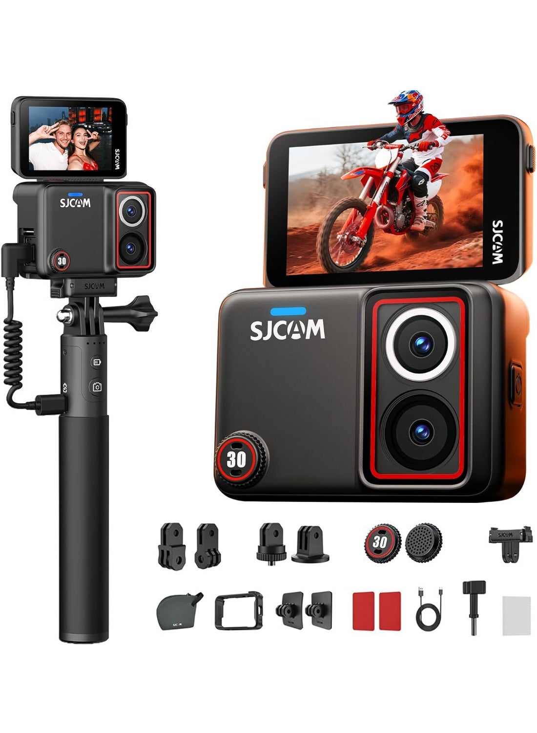 Compare SJCAM SJ30 Handheld Action Camera with 8K6K5K4K60FPS Image,5M Body Waterproof 2.51” Flip Touch Screen,Low Light,7H Battery Handle,SteadyMotion 2.0 Stabilization,for Travel and Outdoor Activities at KSA Price