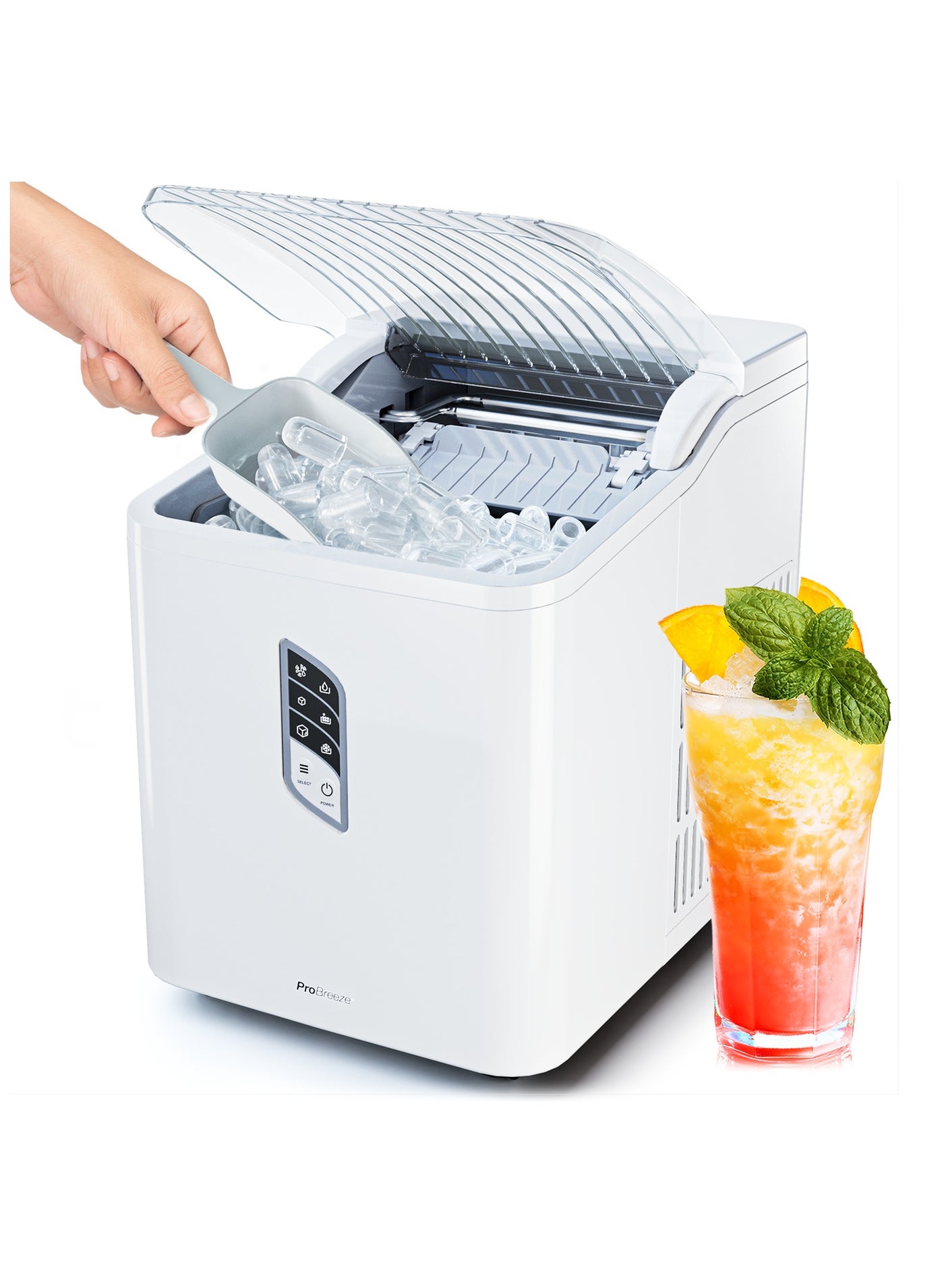 Ice Maker Machine, Large Countertop with Scoop,…