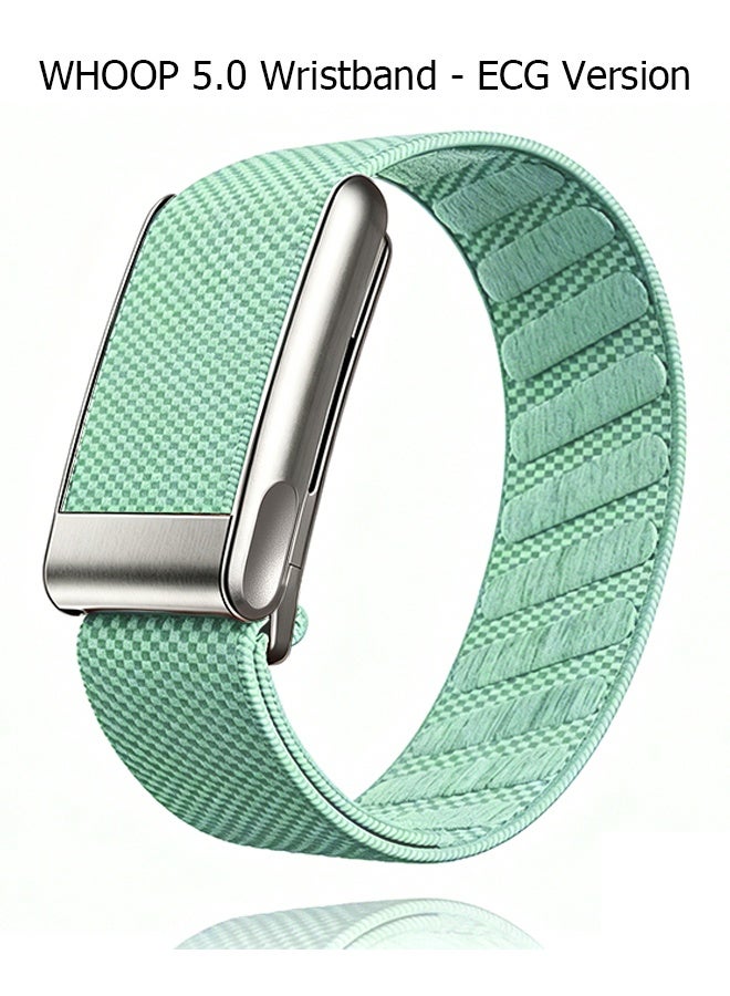 Compare Nylon Sports Strap with Whoop 5.0 Strap  Compatible with One & Peak  Breathable Nylon Adjustable Waterproof Replacement Wrist Strap  For Fitness, Activity, Sleep, Wearables  For Whoop 5.0  Lotus Leaf GreenTitanium FrameElectrocardiogram Model at KSA Price