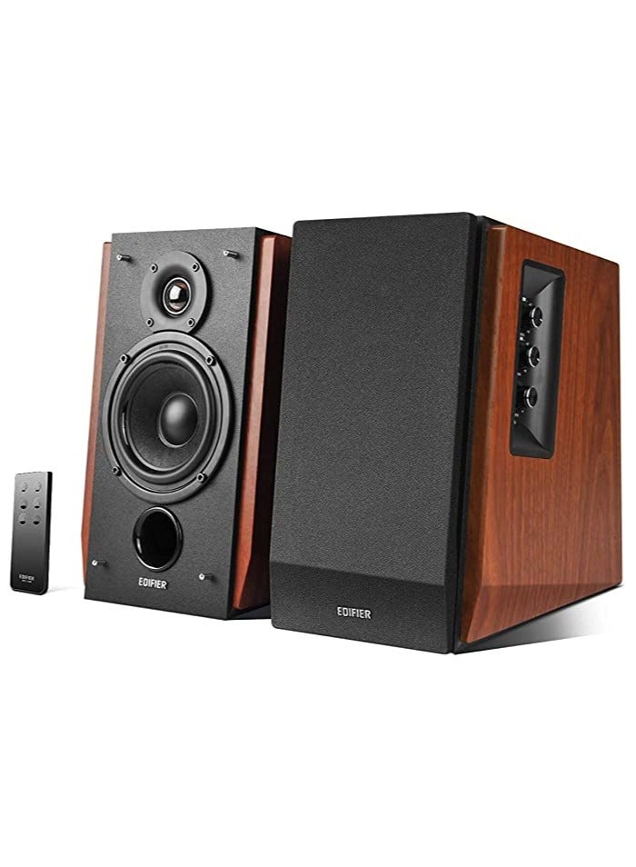 Compare Edifier R1700BT Active 2.0 Bookshelf Speakers,Remote,BT,2XRCA,L Out,BrownMarron at KSA Price