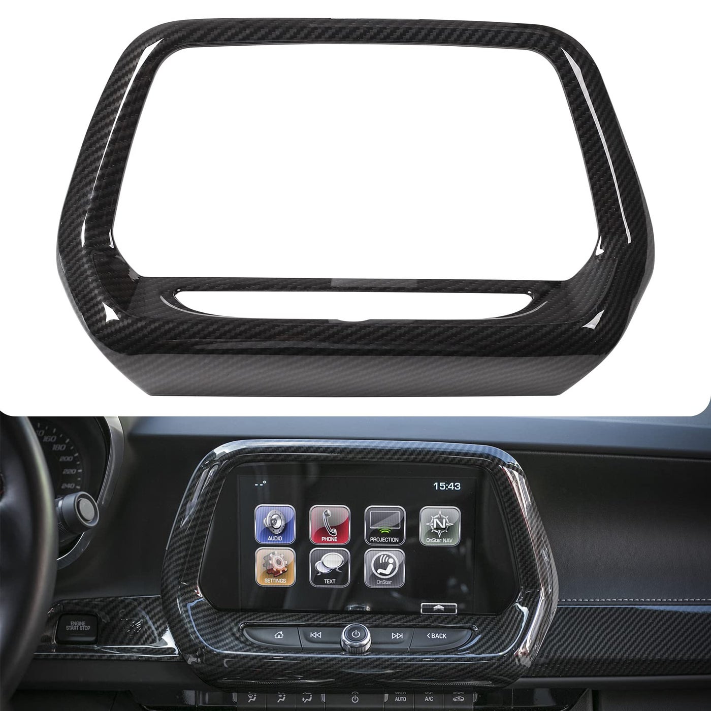 Compare RTTCZ Navigation GPS Large Screen Panel Frame Cover Carbon Fiber Interior Accessories for Chevrolet Camaro 2017 2018 2019 2020 2021 2022 Carbon Fiber Grain at KSA Price