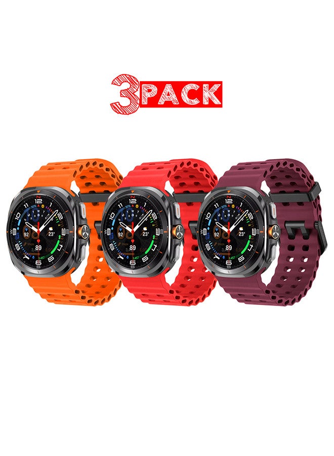 (for Samsung Galaxy Watch 7 Ultra) 3 Pack Silicone…