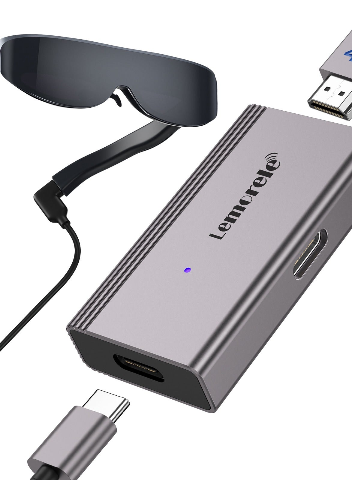 Compare Lemorele HDMI to USB C Adapter 4K@60HZ, HDMI to Type C Adapter, Compatible with RayNeo Air 2s AR Smart Glasses, Nintendo Switch, Steam Deck Base, PS4, PS5, Xbox series X  S, Apple TV, Google TV, Laptop, Desktop PC. Converet your HDMI output to your AR glasses to enjoy immersive large screen experience. at KSA Price