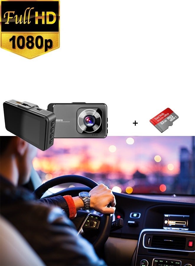 Compare 3 Screen Dash Cam: 1080P HD, GSensor, Parking Monitor, Night Vision, Arabic Support at KSA Price