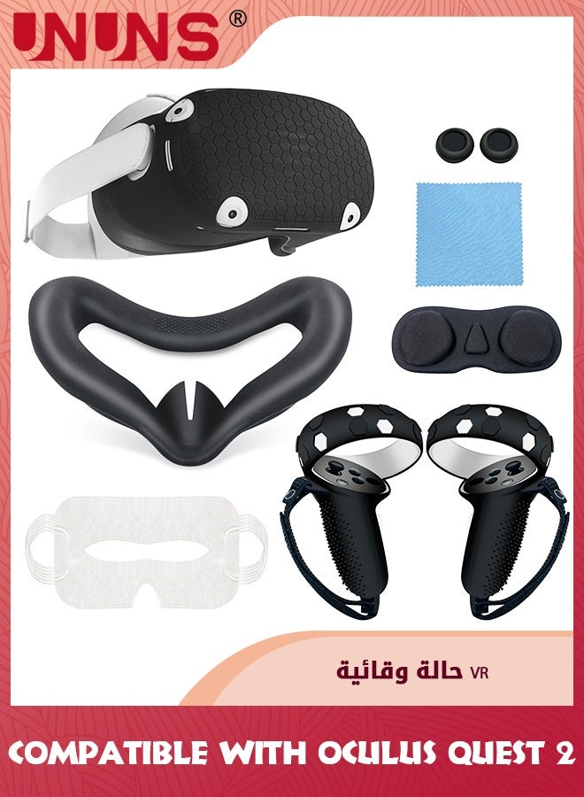 Compare Face Cushion Pad For Oculus Quest 2 Accessories,VR Fitness Facial Interface Bracket Cover With Lens CoverNose PadShakes Stick Caps,Sweat Proof,PU Leather Foam Pad Replacement Parts at KSA Price