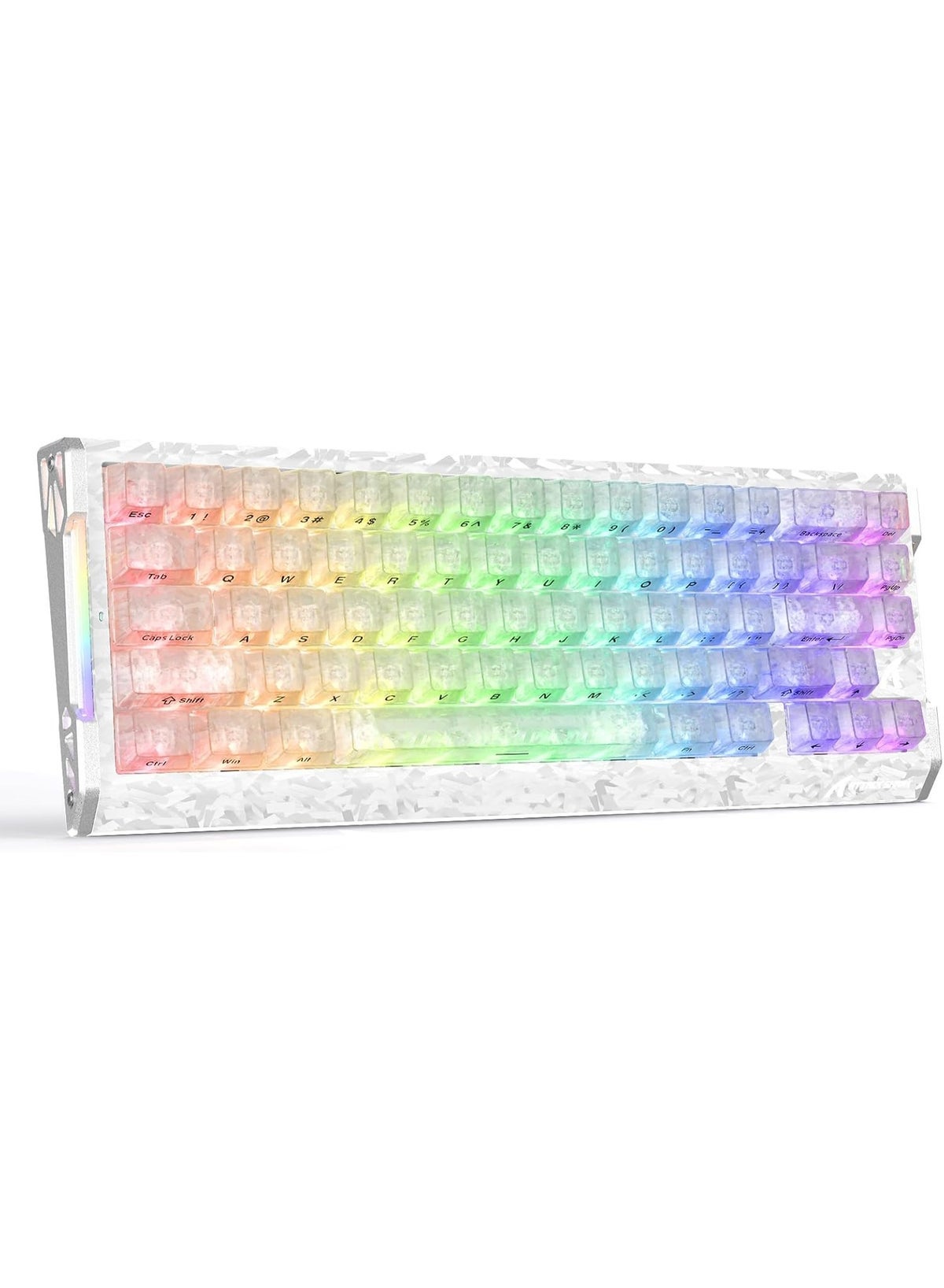 Compare ATTACK SHARK R68HE 60% Wired Gaming Keyboard with Rapid Trigger, 8K Polling Rate, 0.08ms Latency, Hall Effect Magnetic Switch, RGB, Carbon Fiber CNC Aluminum Alloy, Ice White at KSA Price