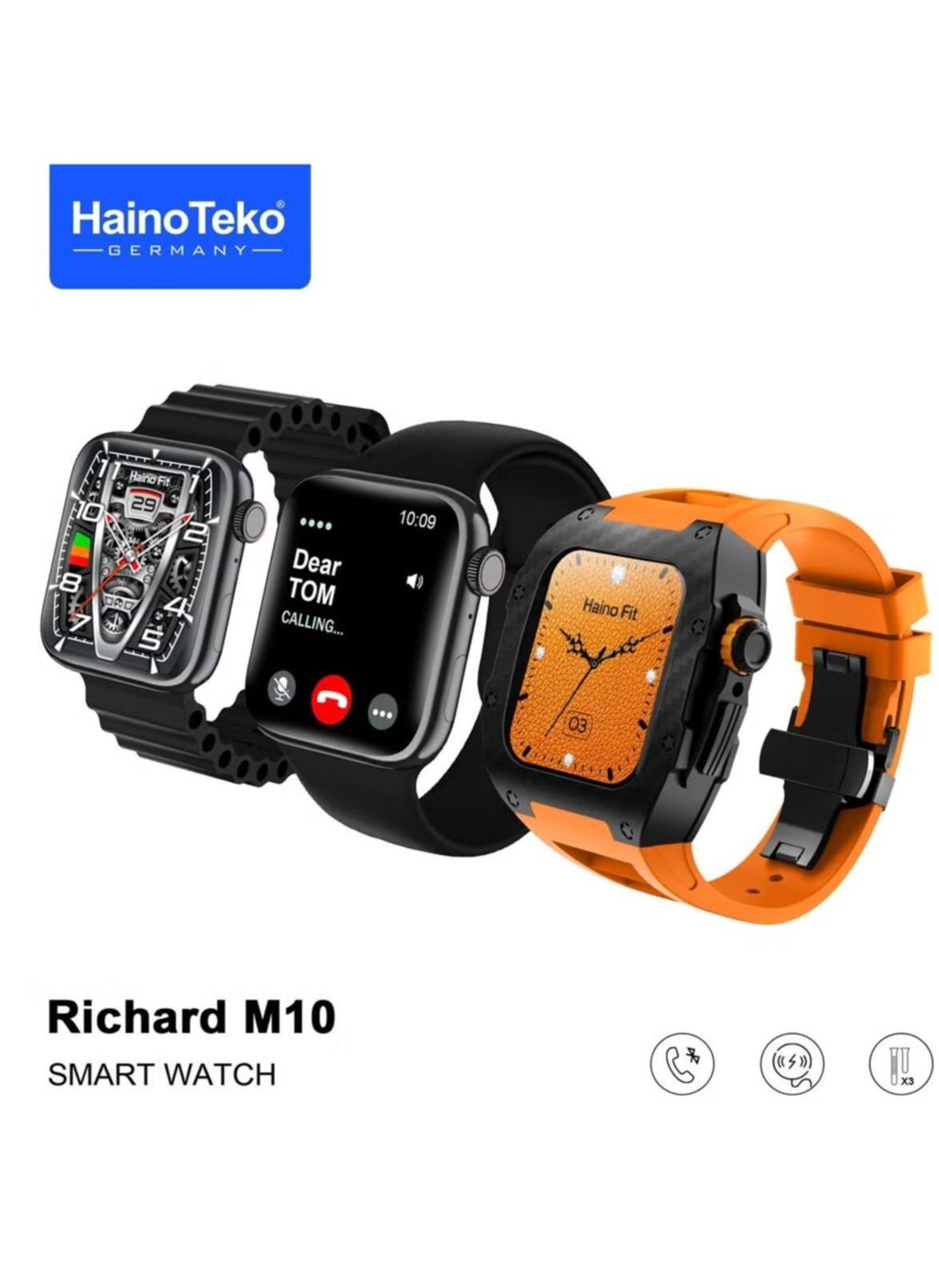 Compare Richard M10 Smart Watch with Wireless Charger, 3 Pair Straps, and Inbuilt Protection Case – Premium Fitness Tracker, Heart Rate Monitor, Sleep & Activity Tracker for Men and Boys at KSA Price