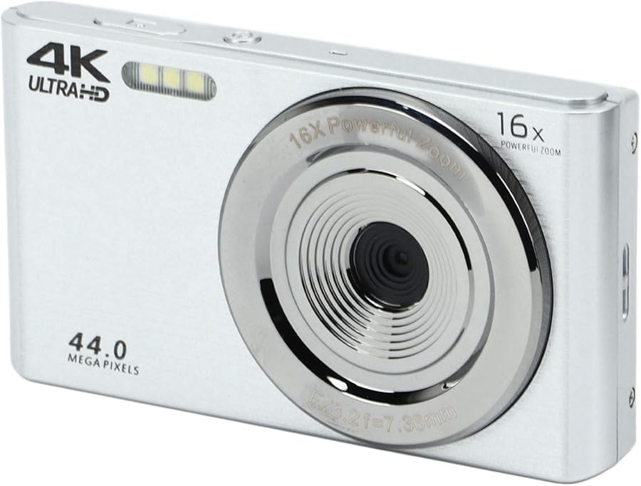 Compare Silver 44MP 4K Digital Camera 16X Zoom Vlogging Camera with Fill Light and 2.8 Inch Screen at KSA Price