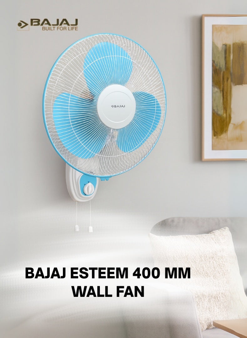Compare Esteem 400mm Wall Fan | HighSpeed 16 Inch WallMounted Fan with Powerful Air Delivery, 3 Speed Settings, Oscillation & Sturdy Design – 10 W 250542 white at KSA Price