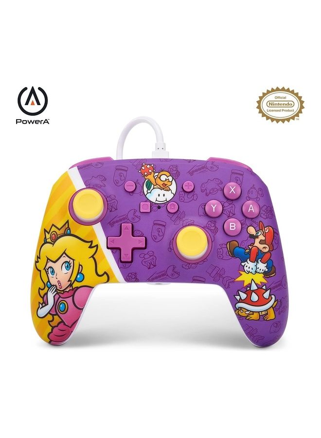 Compare Enhanced Nintendo Switch Wired Controller  Princess Peach Battle, Mario, Gamepad, 10Ft Cable, 3.5Mm Headphone Jack, Mappable Advanced Gaming Buttons, No Batteries Required at KSA Price