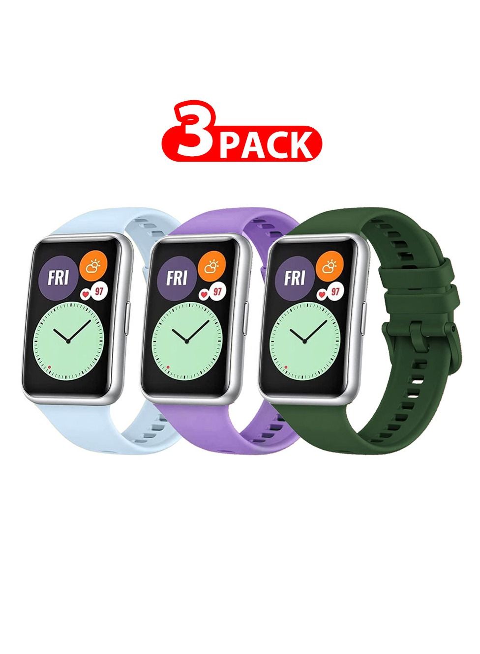 3 Pack For Huawei Watch Fit 2 Silicone…