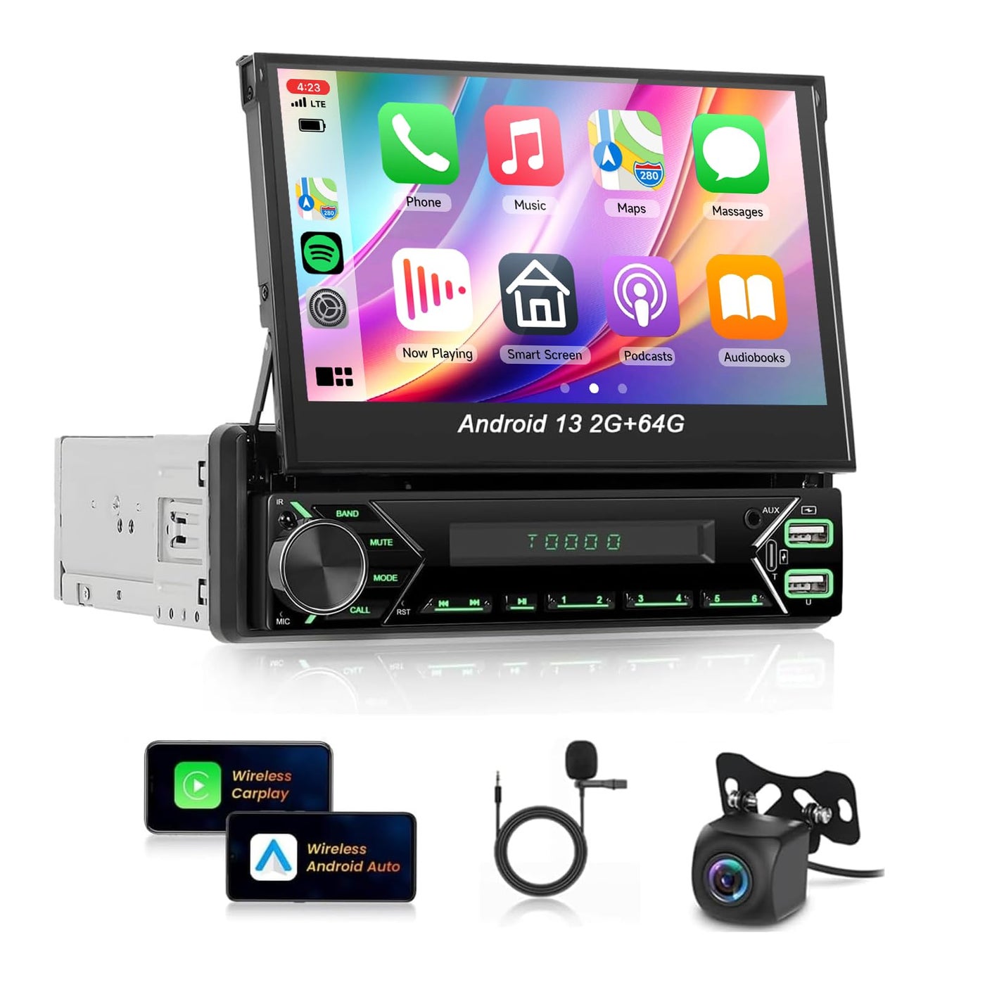 Android 13 2G 64G Single Din Car Stereo…