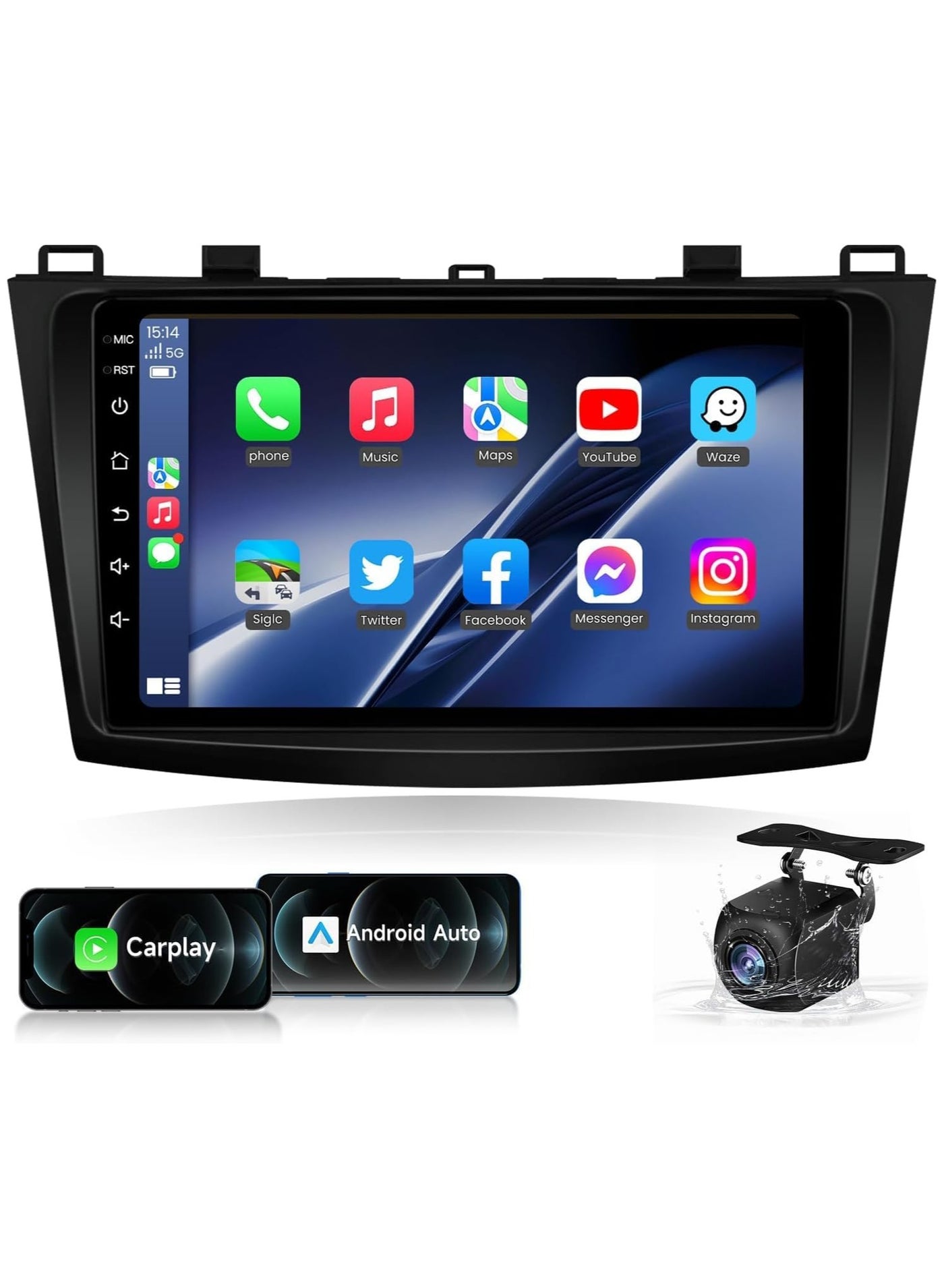 Compare Android Car Stereo for Mazda 3 2010 2011 2012 2013 4GB RAM 64GB ROM Support Apple Carplay, MirrorLink WiFi BT, 9 Inch IPS Touch Screen with AHD Camera Included at KSA Price