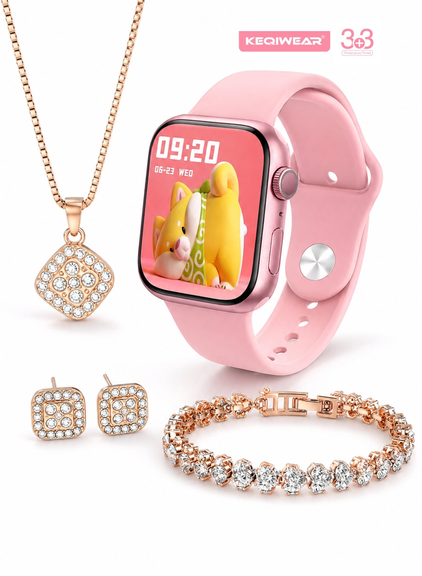KW73 Mini Smart Watch for Ladies & Girls, Pink…
