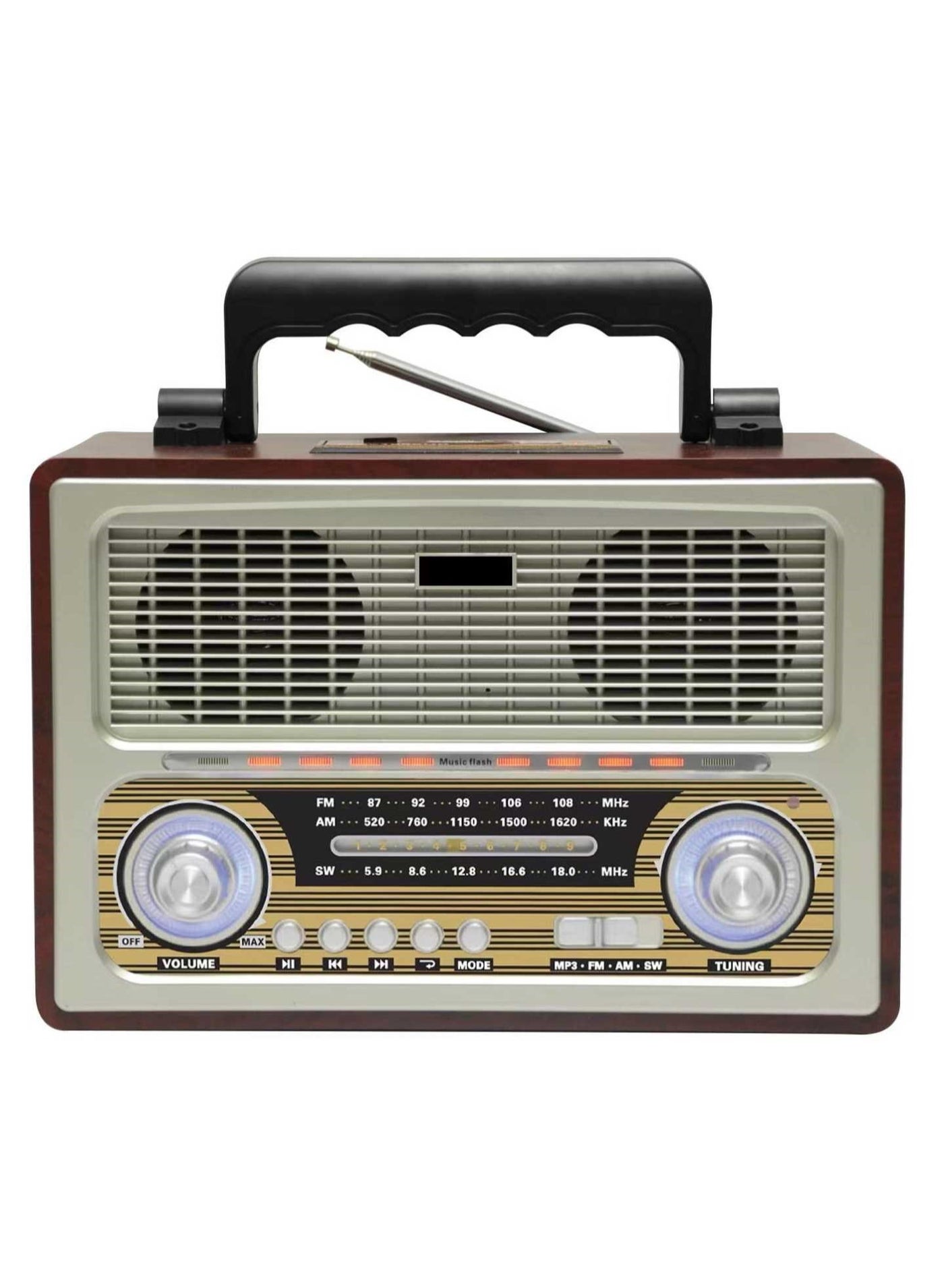 Compare Kemai MD1800BT Vintage Style Wooden FM Radio With AMFMSW 3 Band DSP Radio With BluetoothUSBSDTF Card Slot at KSA Price