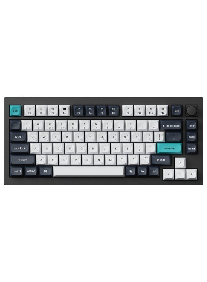 Compare Keychron Q1 Max Wireless Mechanical Keyboard, 75% Layout, Gateron Jupiter Red Switches, TriMode 2.4GHz, Bluetooth, Wired, EnglishArabic Layout, Aluminum Case – Black at KSA Price