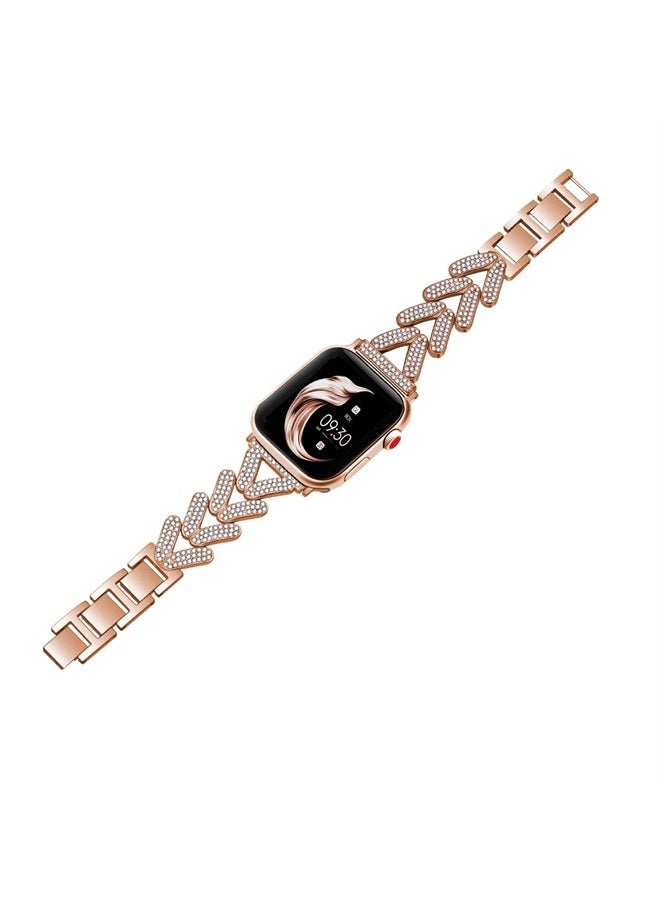 Compare Compatible with Apple Watch Band 38mm 40mm 41mm 42mm 44mm 45mm, Bring Diamond Watch Bracelet Replacement for iWatch Bands Series 8 7 6 5 4 3 2 1 SE Womens Slim Metal Watch Strap at KSA Price