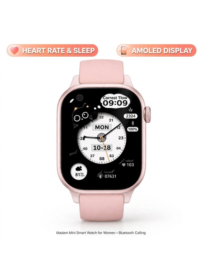 Madam Mini AMOLED Smart Watch for Women, Heart…