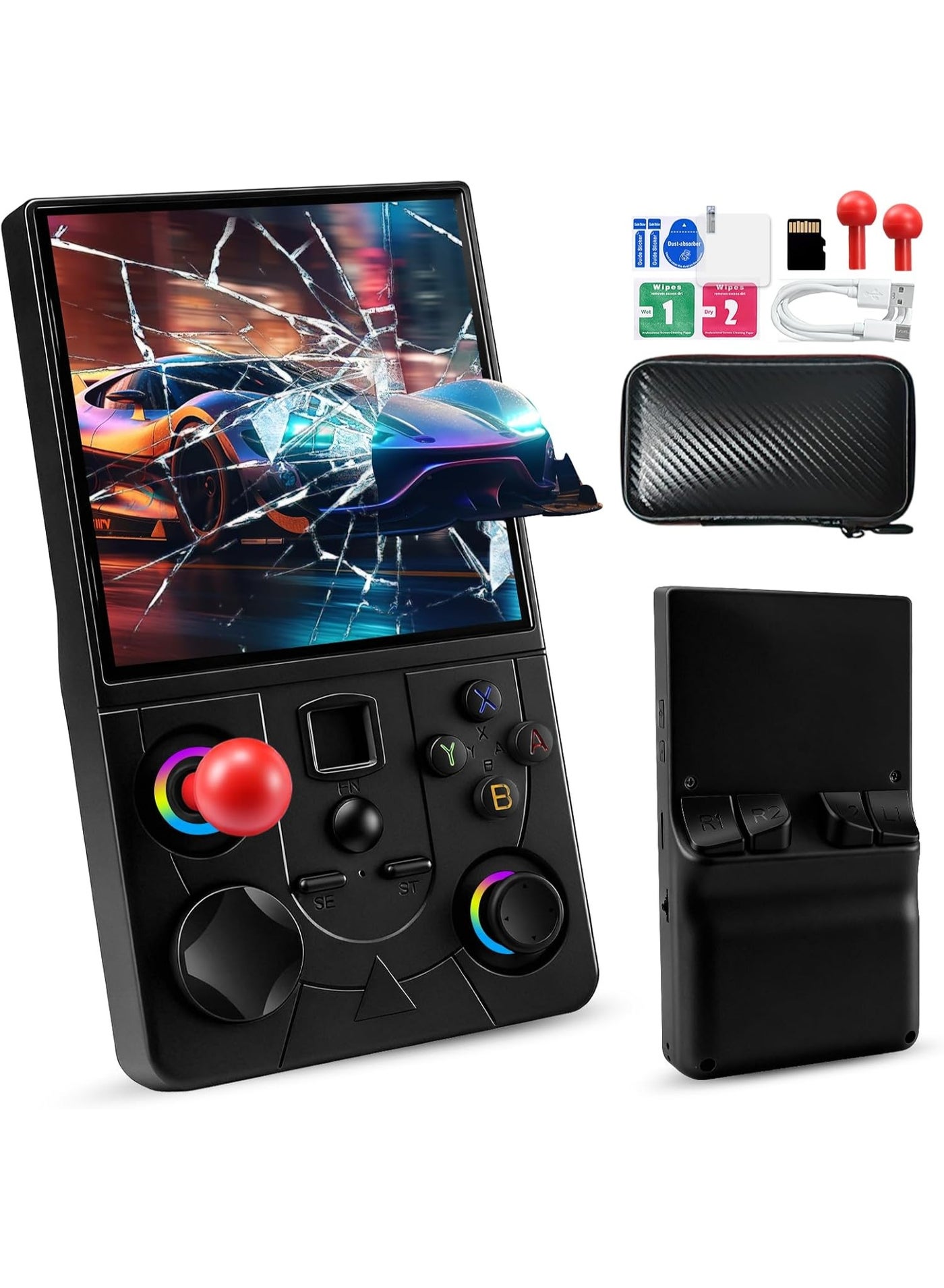 Compare DC40V Retro Handheld Game Console 4 Inch Portable Gaming Console With 20000 Plus Classic Games Open Source Linux System 64GB TF Card Multi Color at KSA Price