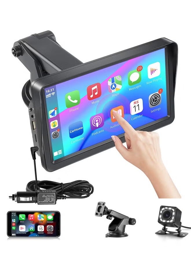 Compare CarPlay & Android Auto 7Inch Car Stereo MP5 Player with Sunshade – Bluetooth 5.1, FM Radio, USB & TF Card, Rear Camera Support – Easy Plug & Play for SUV & Sedan at KSA Price