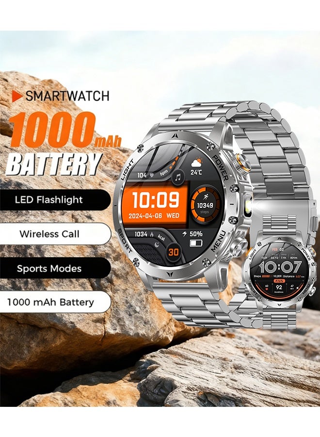 Compare Mens Multifunctional Bluetooth Smart Sports Watch, Multiple Sports Modes Available, 1.7Inch HighDefinition FullTouch Screen, LED Wrist Movement Activation, Equipped With A 1000mAh LargeCapacity Battery, Wrist Lift To Wake The Screen, at KSA Price