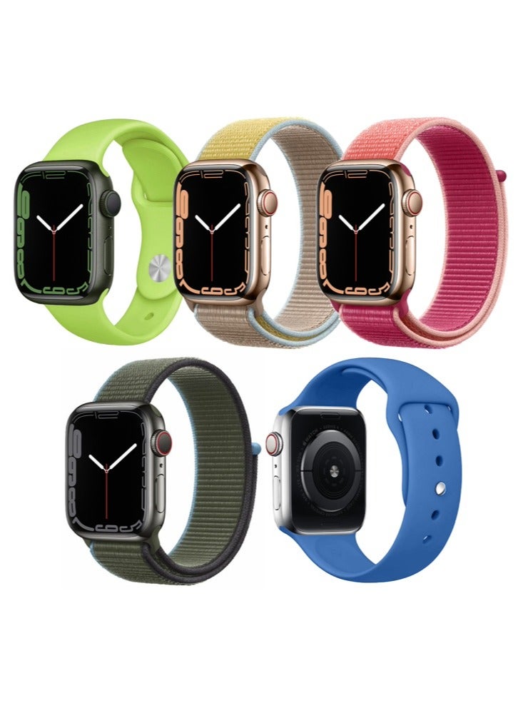Compare 5pcs Watch Bands Replacement for Apple Watch Strap Compatible with Apple Watch 4946454442mm Series 10987654SEUltra at KSA Price