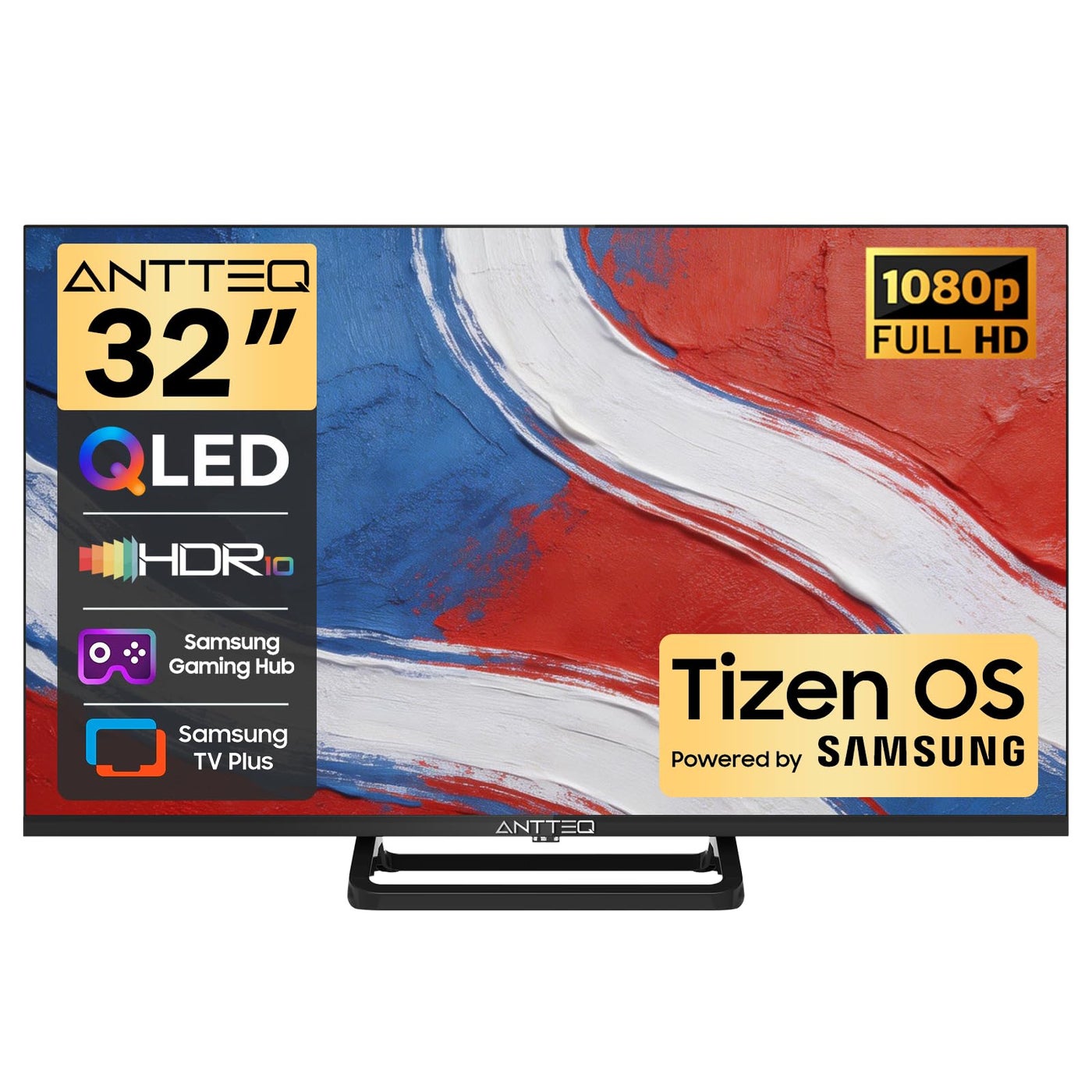 Antteq 32 inch Smart TV, FHD QLED TV Central…