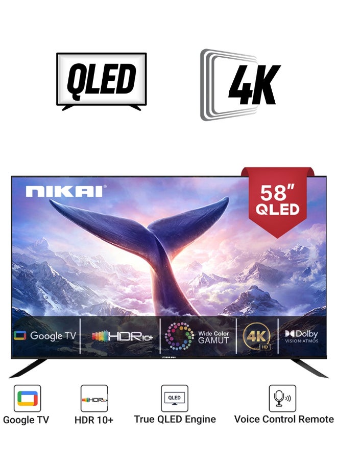 58 Inch 4K QLED Ultra HD Smart Google TV,…
