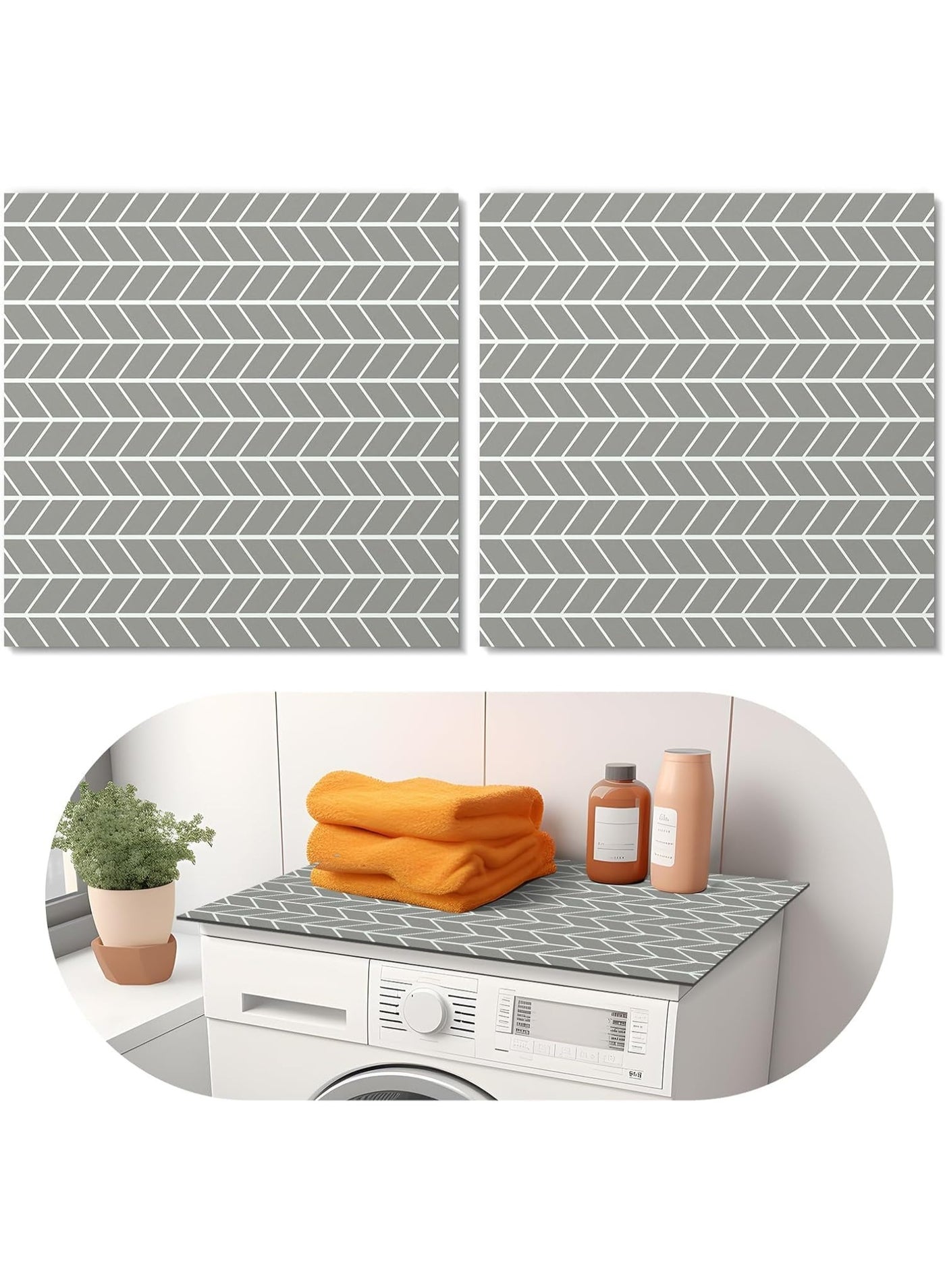 Compare 2PCS Washer and Dryer Covers for the Top, 27.5 X 27.5 AntiSlip Silicone Washer Dryer Top Protector Mat, DustProof & Quick Drying Washer Dryer Cover for Laundry Kitchen Home, Grey White at KSA Price