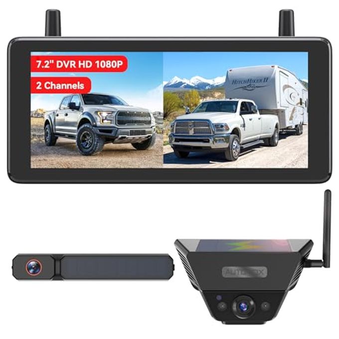 2 Solar Wireless Backup Camera System: 7.2 1080P…