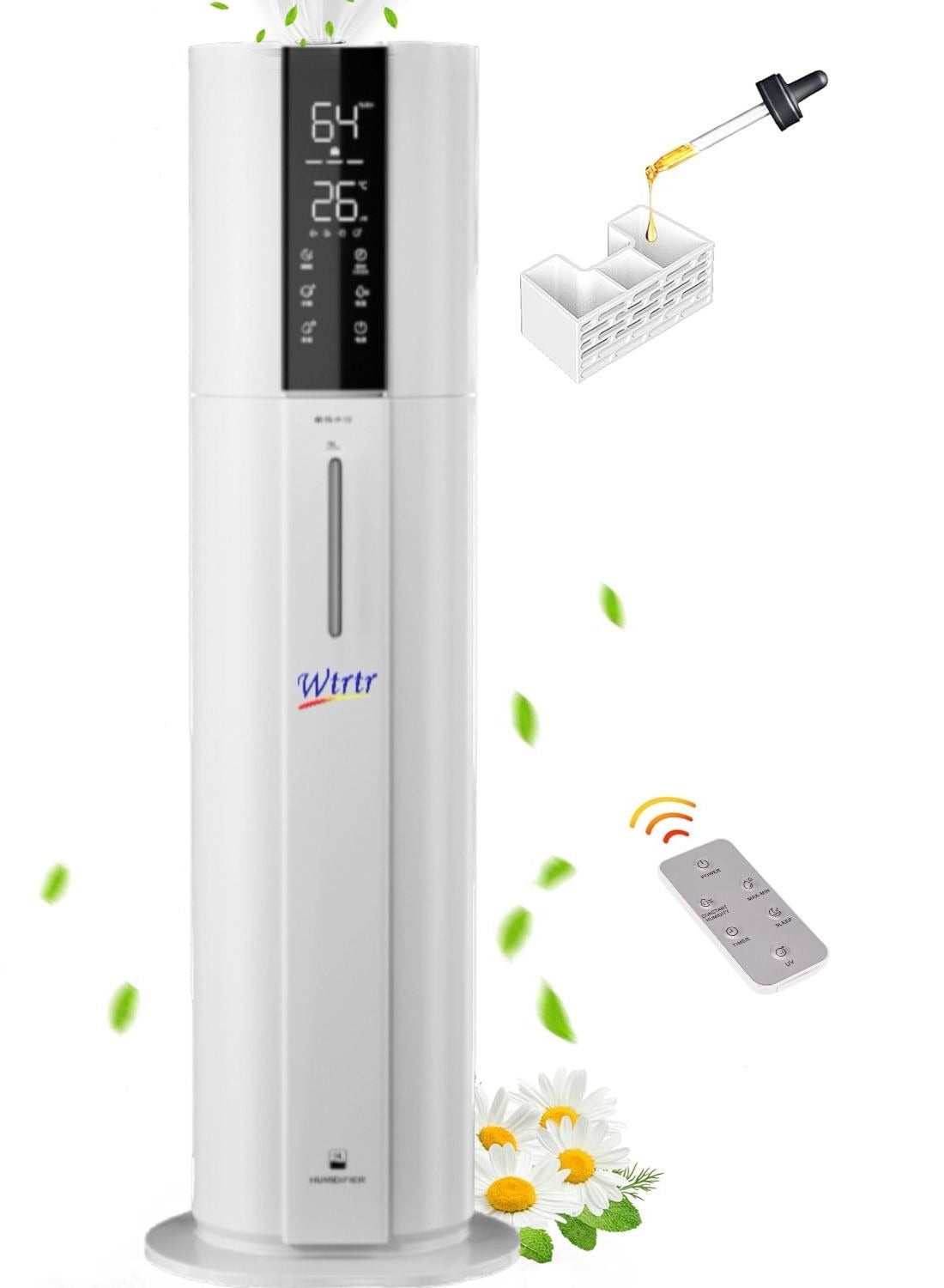 Compare Wtrtr 9L10L Humidifiers, Floor humidifier Bedroom Humidifiers for Large Room with Extended Tube, Room Cool Mist Humidifier 9L at KSA Price