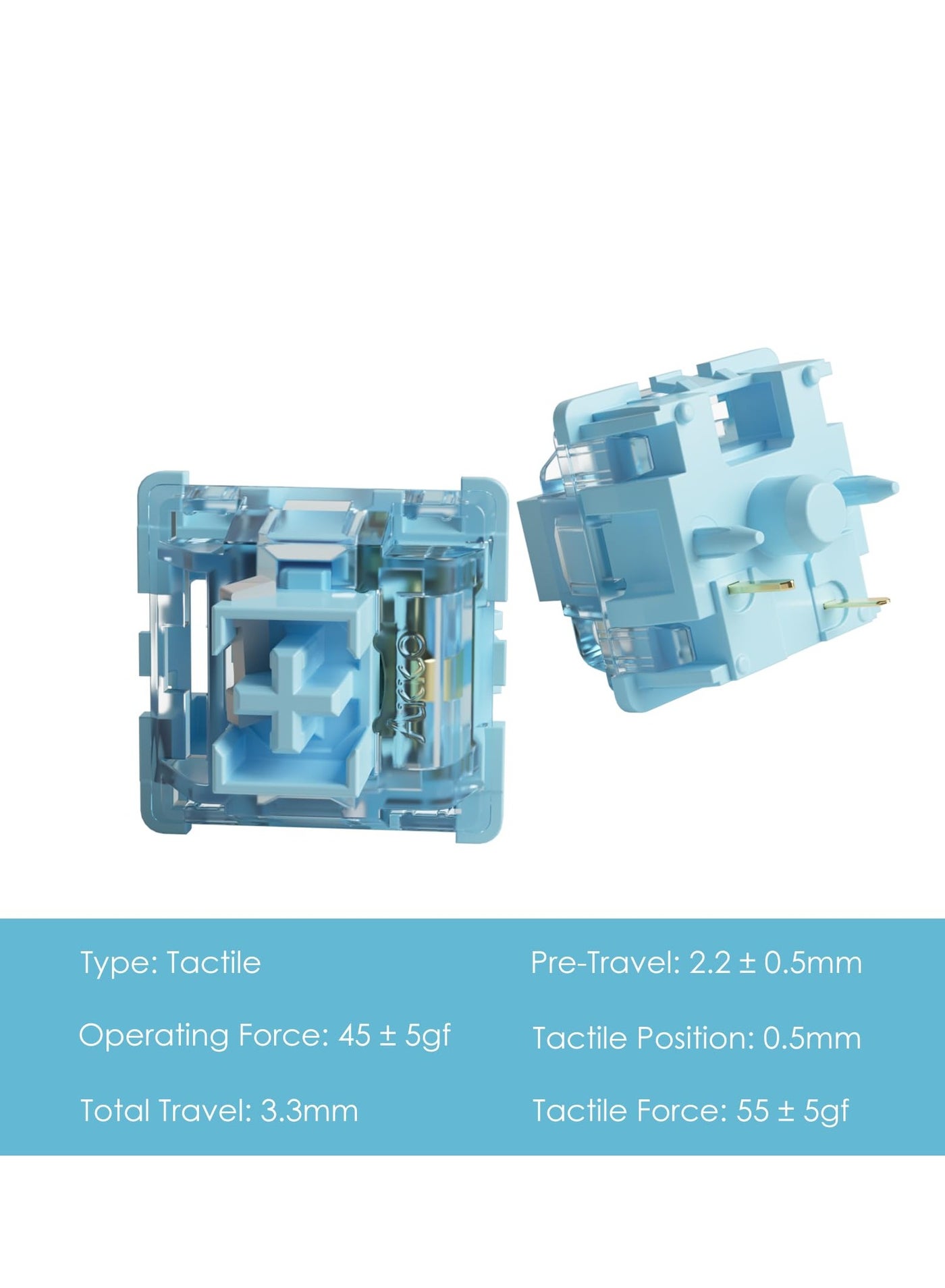 Compare V3 Cream Blue Pro Mechanical Keyboard Switches  45pcs, 5Pin 45gf Tactile Key Switches, Dustproof Stem, Ideal for Gaming Keyboards at KSA Price