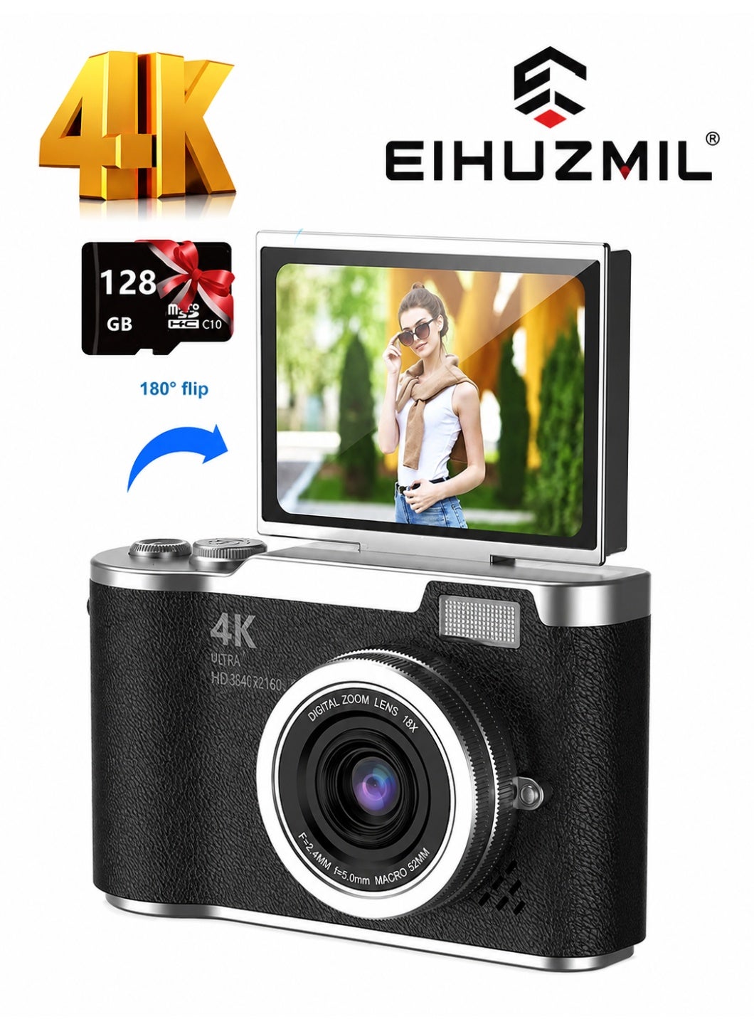 4k CCD Digital Zoom Student Digital Camera 48MP Portable…