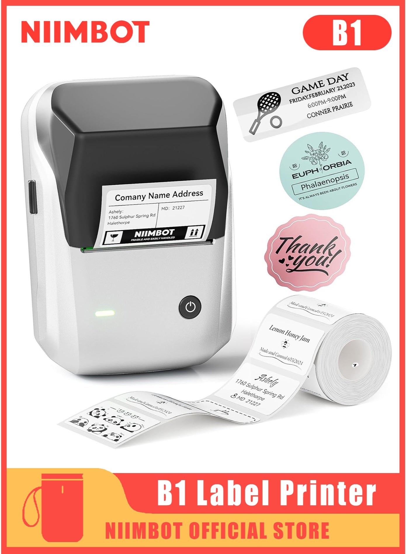 B1 Label Maker Machine, Portable Bluetooth Label…