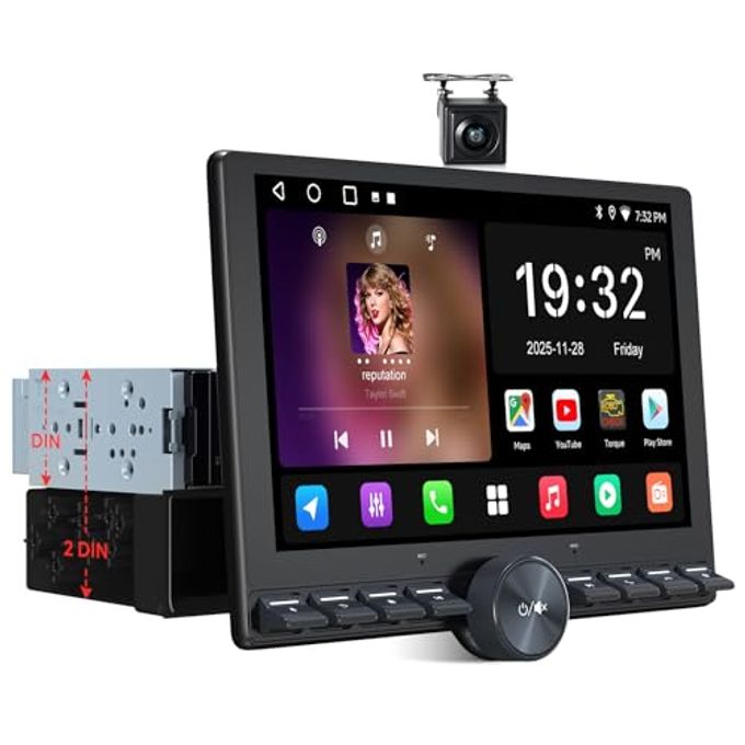 Compare A5L 10.1 Single Din & Double Din Android Car Stereo, Adjustable Floating Qled Screen With Volume Knob, Wireless Carplay & Android Auto, Physical Keys,Chatgpt Ai,Dsp, Hdmi Ready, Backup Cam at KSA Price