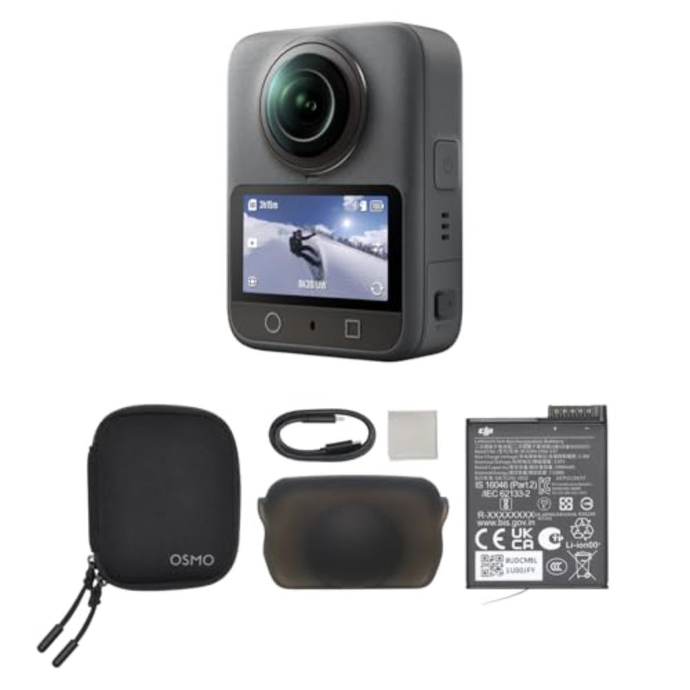Compare Waterproof 360 Action Camera with 1inch Sensor, Native 8K 360 Video, 4K120fps 170 Boost Mode, 120MP Photos, 100min Recording, UAE Version with Official Warranty Black at KSA Price