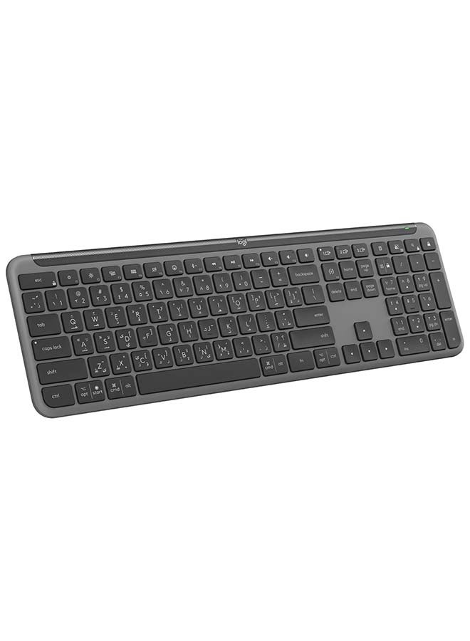 Compare Signature Slim K950 Wireless Keyboard, Sleek Design, Switch Typing Between Devices, Quiet Typing, Bluetooth, MultiOS, Windows, Mac, Chrome, Arabic Layout Graphite at KSA Price