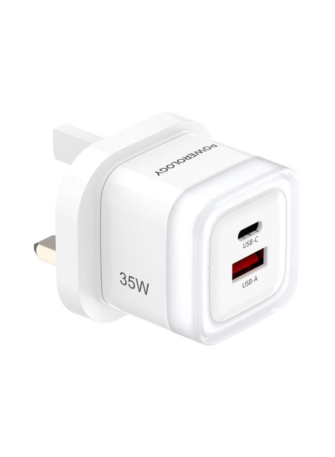 Compare Lunex DualPort Fast Charging Adapter with USBC & USBA Ports, 35W Power Delivery, 22.5W USBA Output, UK 3Pin Plug, Universal Protocol Support, MultiDevice Charging  White at KSA Price