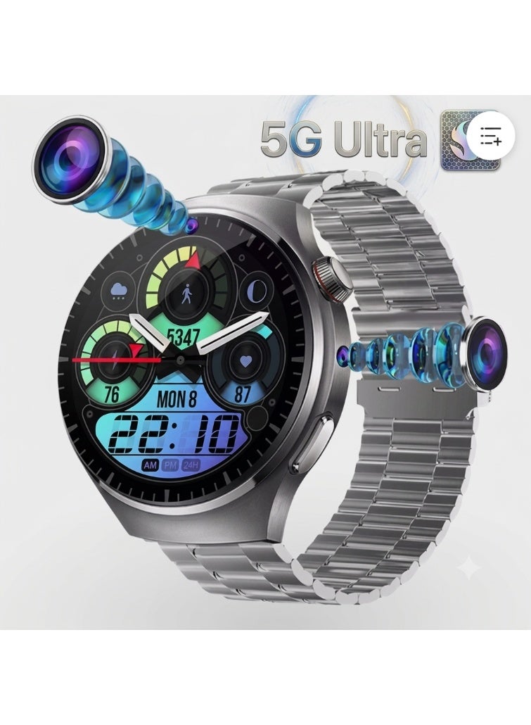 Compare Nodizz N61 high Definition Large Screen Waterproof 5G Digital Front Camera Sim Waterproof Droplet Screen Video Call Instagram Android Smart Watch, Long Battery Life for App Store & Android Silver at KSA Price