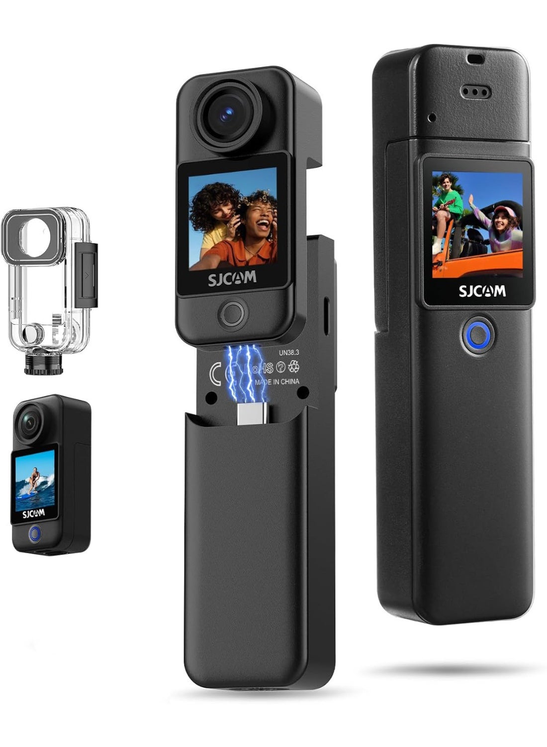 Compare SJCAM C300 Pocket Travel Action Camera 4K,7Hour Power,154° Wide FOV Video Recording,6Axis Stabilization,DualTouch Screen Body Camera,30M Waterproof,Vlogging and Youtube Live Streaming at KSA Price