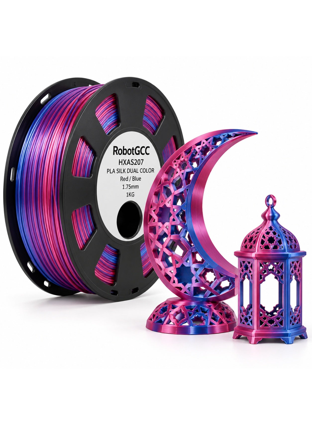 RobotGCC PLA Silk Dual Color Red & Blue 3D…