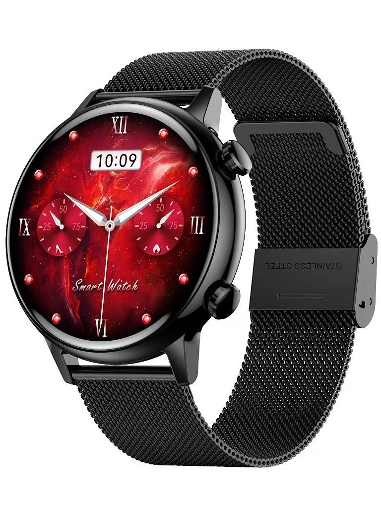 Compare Round Amoled Screen Smart Watch for Women 1.1 Inch Magnetic Charge Waterproof IP68 with NFC and FitCloudPro App at KSA Price