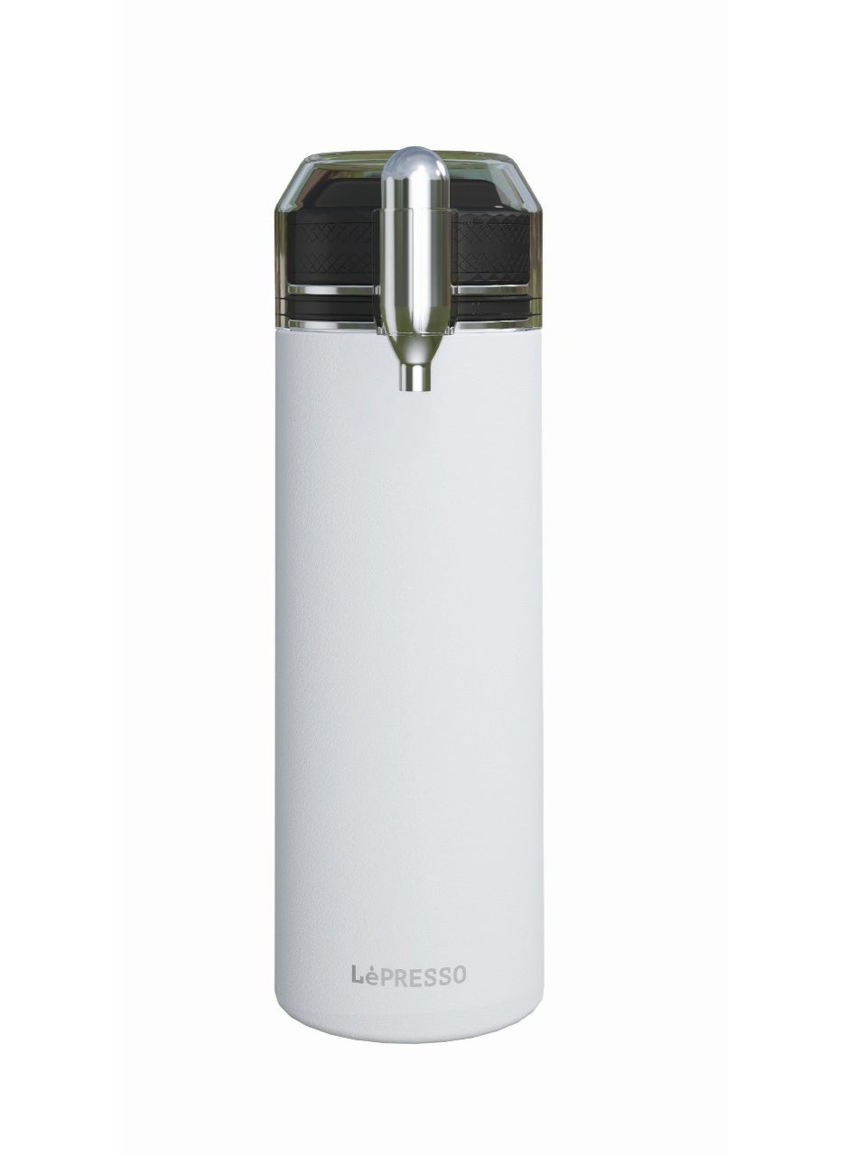 Compare Sparkling Water Bottle with Double Wall Vacuum & Bottle Capacity 750ml  Ceramic Lined Interior  Stainless Steel 304  Sparkling Water Capacity 500ml  8g Co2 Chargers  White at KSA Price