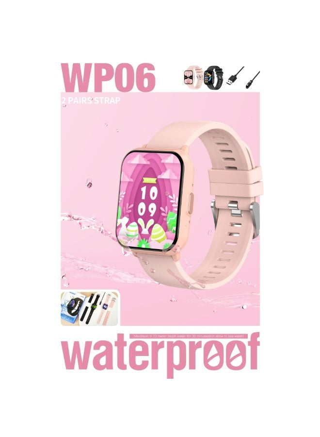 Compare WP06 Smartwatch with FullTouch Color Display, Waterproof Design, Multiple Watch Faces, Stylish & Comfortable Wear – Pink at KSA Price
