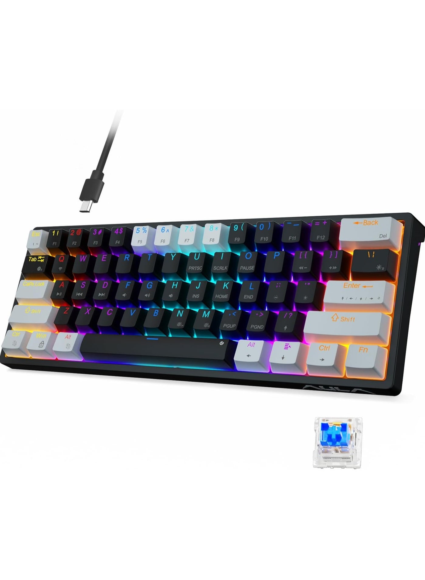 F3261 Wired Gaming Keyboard,29 RGB Backlit 60%…